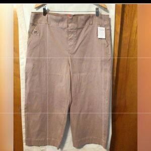 SPANX TWILL CROPPED WIDE LEG PANTS SZ 3X PETITE NWT